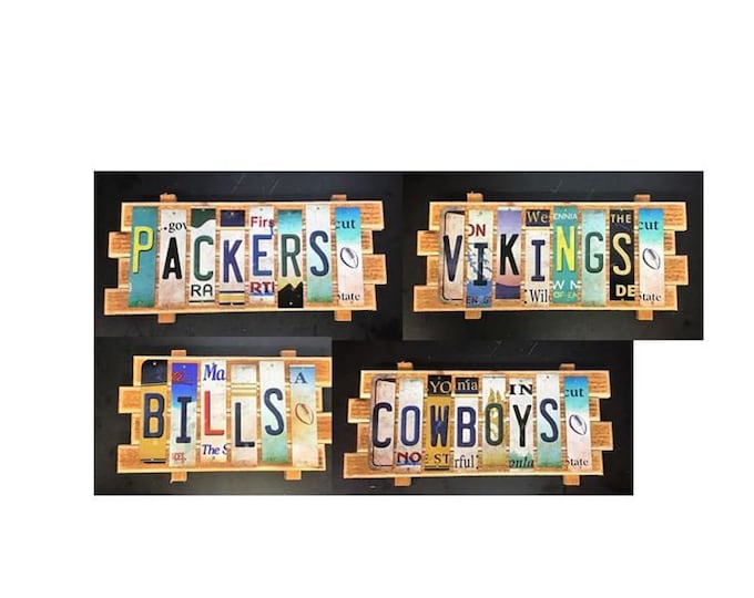 NFL Cut License Plate Strip Sign