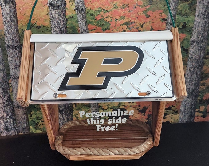 Purdue Boilermakers Diamond Plate Deluxe Cedar Two Sided Bird Feeder