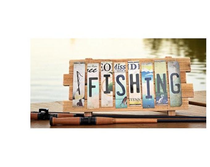 Fishing Cut License Plate Strip sign