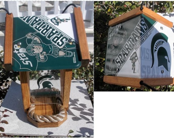 Michigan State University Spartans Two-Sided Cedar Bird Feeder (SI Series)