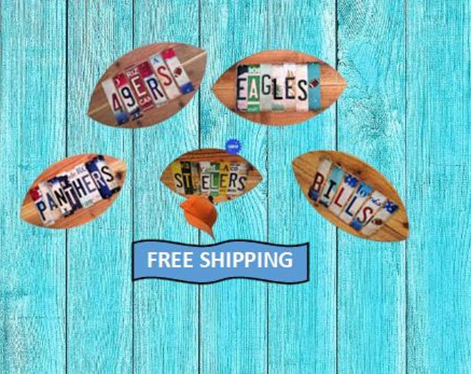 NFL Football Cut License Plate Strip Signs