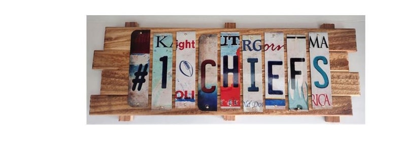 Kansas City Chiefs Cut License Plate Strip Sign imagem 1
