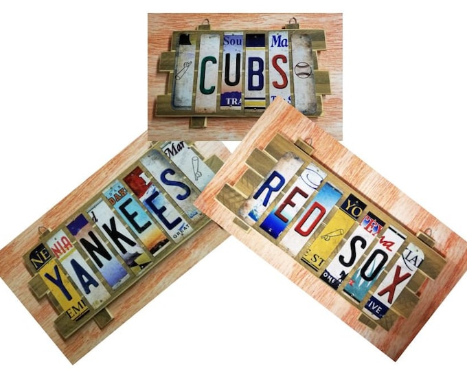 MLB Cut License Plate Strip Sign