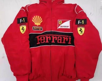 Veste de course Ferrari Formule 1, veste Ferrari F1, veste Ferrari, veste de course streetwear des années 90, veste rouge unisexe vintage Ferrari, Ferrari