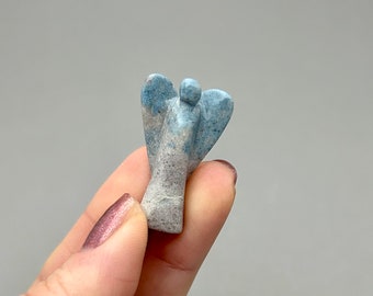 Mini Trolleite Angel Crystal Carving Spiritual Awakening Development Finding Your Soul Purpose Crystal Blue Angel Spirit Guide Pocket Stone