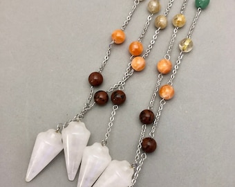 Seven Chakra Pendulum for Divination, Altar Tool, Witchcraft, Crystal Magic, Dowsing, Energy Work, Metaphysical Tool, Chakra Pendulum