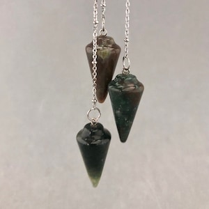 Indian Agate Crystal Stone Pendulum for Divination, Energy Practitioner,  Altar Tool, Witchcraft, Dowsing, Metaphysical Crystal Pendulum