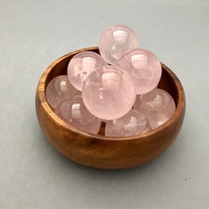 Star Rose Quartz Crystal Stone Sphere (1 - 1 3/16") Crystal Feng Shui Heart Chakra Self Love Crystal Peacefulness Metaphysical Stone Sphere