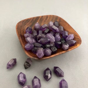 Amethyst Crystal Double Terminated Points for Metaphysical Crystal Craft Supply Spell Wish Jar Crystal Grid Meditation Crystal Wire Wrapping