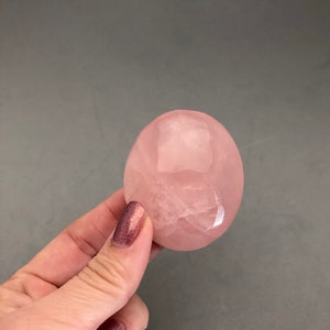 Rose Quartz Crystal Palm Stone (2 1/8&quot;) For Crystal Meditation Stone Heart Chakra Crystal Support Love Metaphysical Palm Stone Crystal Witch