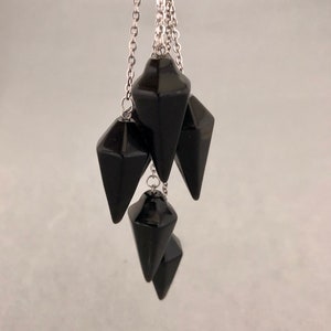 Black Obsidian Pendulum for Divination, Altar Tool, Witchcraft, Crystal Magic, Dowsing, Shadow Work Stone, Energy Work, Metaphysical Tool
