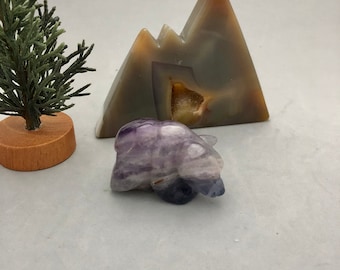 Fluorite Bear Figurine Crystal Bear ( 1 7/8") for Bear Lovers, Bear Collectors, Cute Bear Collection, Animal Spirit Guide, Crystal Magic