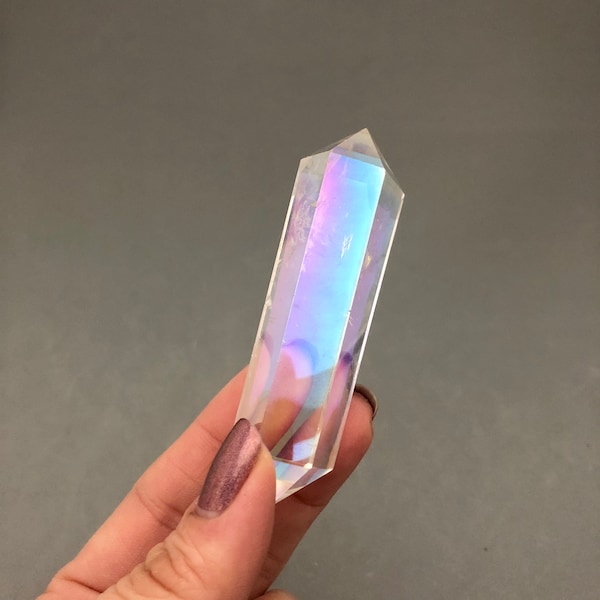 Angel Aura Quartz Double Terminated Point (2 3/8 -  3 1/2" long) Lightbody Aura Crystal Metaphysical Stone Crystal Magic Home Decor Crystals
