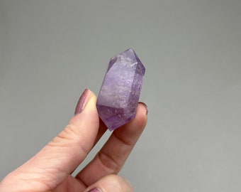Amethyst Double Terminated Crystal Point (1 3/8" Long) For Crown Chakra, Protection, Transformation, Violet Flame, Metaphysical Crystal Grid