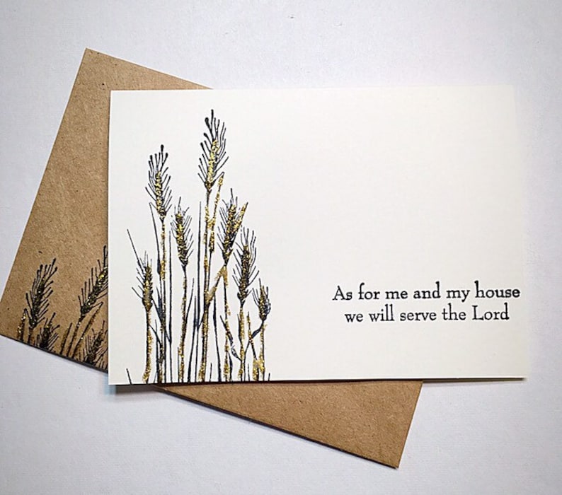 8 Scripture blank note cards and envelopes .Verse ~ As for me and my house we will serve the Lord Cards are ivory 4x5.5 Hand Painted