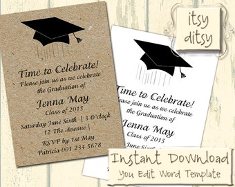 graduation invitation etsy
