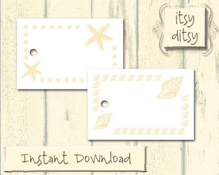Printable Beach tags Beach wedding favor tag Digital | Etsy