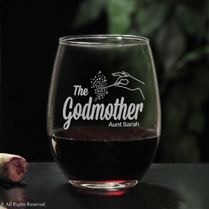 The Godfather Movie Stemless Wine Glasses Personalized Will You Be My Godparents Gift, Godfather and Godmother Barware Gift Set image 3