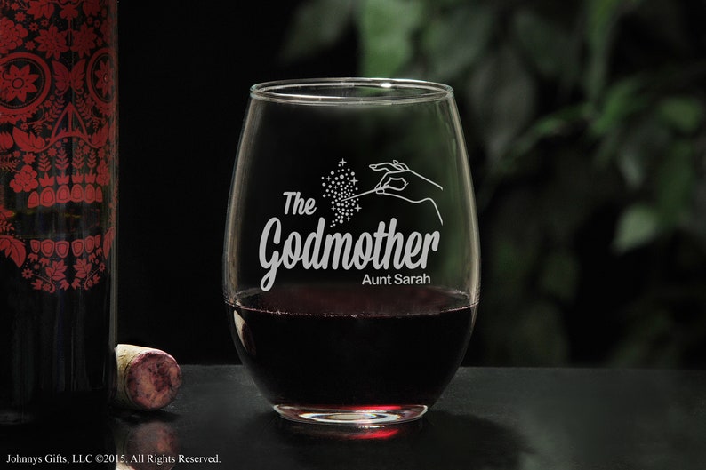 The Godfather Movie Stemless Wine Glasses Personalized Will You Be My Godparents Gift, Godfather and Godmother Barware Gift Set image 3