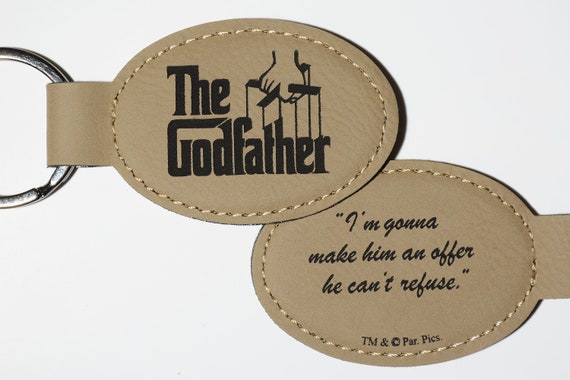 The Godfather Movie Logo Engraved Leatherette Keychain With Etsy