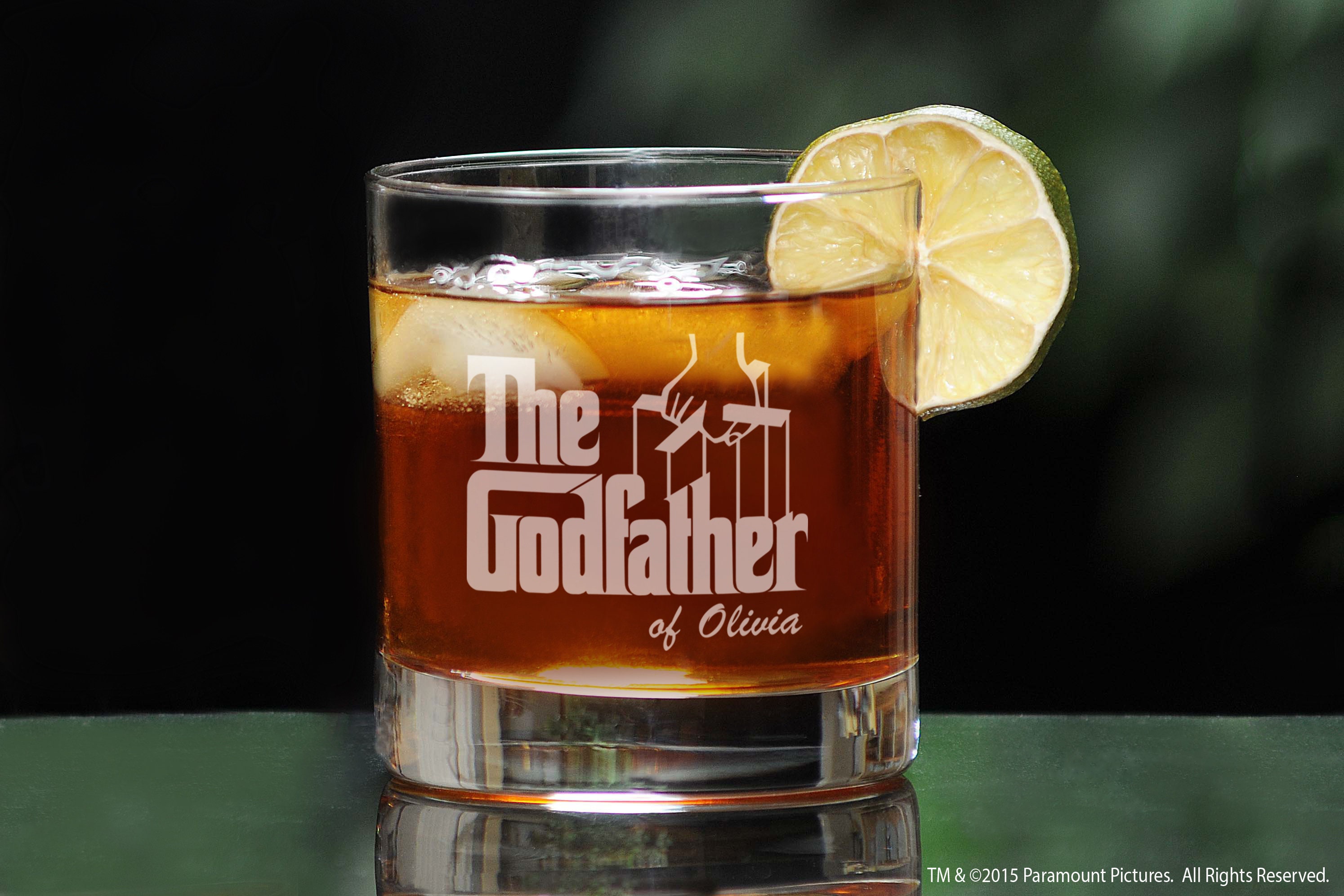 Satin Gift Box Godfather Gift Personalised Cut Crystal Whisky/ Spirit Glass 