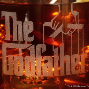 The Godfather Movie Set of Four Whiskey Glasses With Unique Godfather Quotes Premium Etched The Godfather Movie Logo 4 Unique quotes image 5