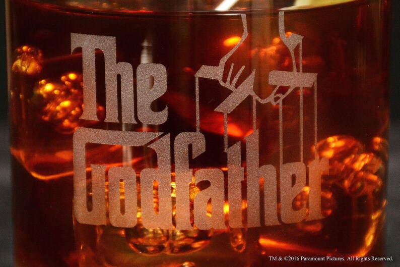 The Godfather Movie Set of Four Whiskey Glasses With Unique Godfather Quotes Premium Etched The Godfather Movie Logo 4 Unique quotes image 5