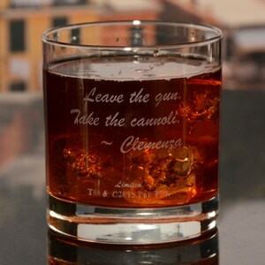 The Godfather Movie Set of Four Whiskey Glasses With Unique Godfather Quotes Premium Etched The Godfather Movie Logo 4 Unique quotes image 6