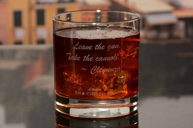 The Godfather Movie Set of Four Whiskey Glasses With Unique Godfather Quotes Premium Etched The Godfather Movie Logo 4 Unique quotes image 6