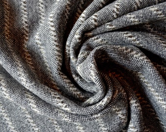 Black gold and white striped wool