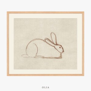 Vintage Bunny | Nursery Animal Prints | Bunny Decor | Bunny Art Print | Rabbit | Bunny Art Nursery | Drawing Wall Art | Rabbit Print Nursery