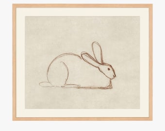 Vintage konijn | Kwekerijdierenprints | Konijnendecoratie | Kunstafdruk konijn | Konijn | Kunstkwekerij konijnen | Tekenkunst aan de muur | Kwekerij met konijnenprint