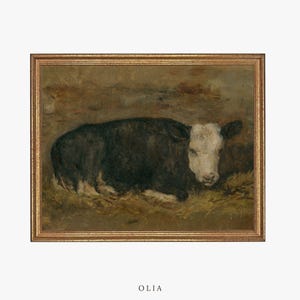 MAILED | Cow Painting | Antique Animal Art | Cow Print | Fine Art Print | Giclee Art Print | Cow | Vintage Animal Wall Art | Cow Artwork