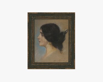 FRAMED | Antique Portrait Painting | Antique Portrait | Vintage Portrait Art | Spanish Portrait Art | Vintage Framed Art | Fine Art Print