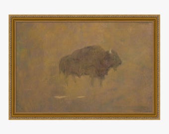 Buffalo Painting | Antique Animal Art | Buffalo Print | Fine Art Print | Vintage Animal Wall Art | Buffalo Study Art Print | PRINTABLE