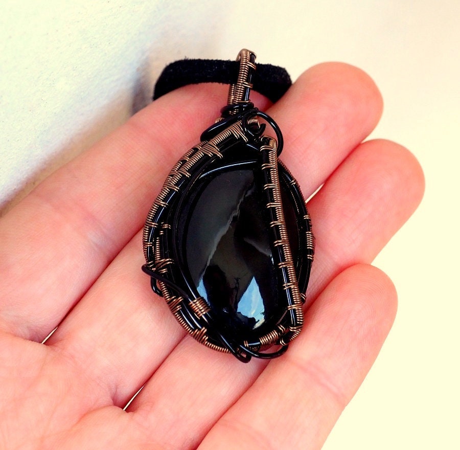 black obsidian necklace black obsidian necklace