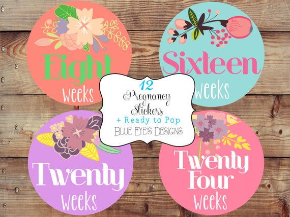 Items similar to Weekly Pregnancy Stickers,Pregnancy Reveal,Pregnancy ...