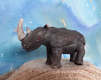 Original, hand made ceramic Rhino