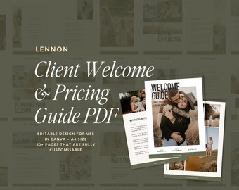 Lennon Welcome & Pricing Guide ~ Canva template