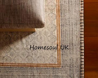 3x5 feet Cotton rug, machine washable rug, area rug cotton rug, handblock printed rug , carpet, multi size rug