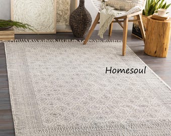 3x5 feet Cotton rug, machine washable rug, area rug cotton rug, handblock printed rug , carpet, multi size rug