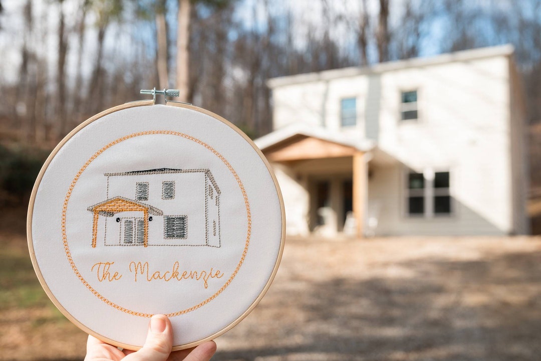 Custom Home Embroidery Hoop Art, Realtor Housewarming Gift - Etsy