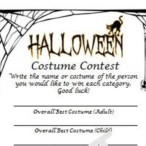 Halloween Costume Contest Ballot Printable Costume Contest - Etsy