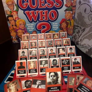 Tarjetas de juego Serial Killers Guess Who - Edición de juego clásico - ¡JUEGO FÍSICO INCLUIDO!
