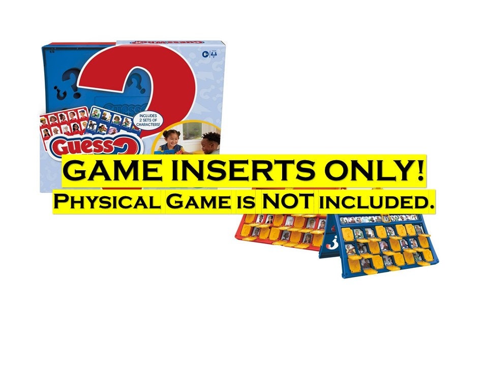 Guess Who Game Inserts ONLY: Version 2.0 - Game Not Included. - Etsy