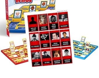 Serial Killers Guess Who Game Cards - PHYSICAL GAME!