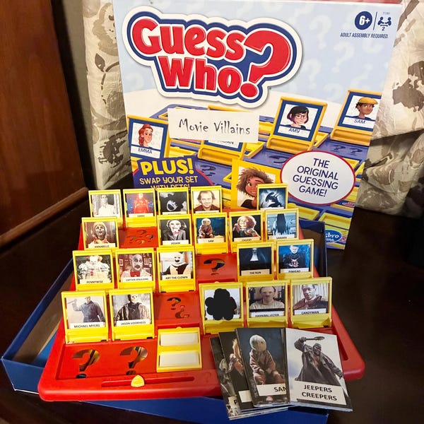 Halloween Horror Movie Villains Guess Who Game Characters - PHYSICAL GAME INCLUDED