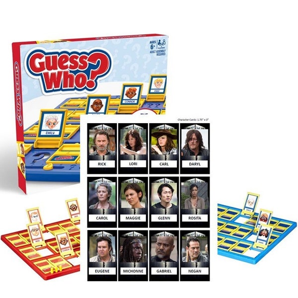 The Walking Dead Guess Who Game Characters - DIGITAL FILE ONLY