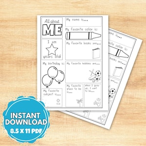All About Me Printable | Educational Worksheet | Back to School ...