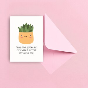 Carte de Saint-Valentin amusante pour mari/femme | Carte d'amour succulente pour les amateurs de plantes | Carte d'humour de mariage | Carte d'anniversaire drôle | Carte d'amour